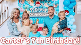CARTER'S 7TH BIRTHDAY PARTY // POKEMON THEME AND A BIG SURPRISE // BEASTON FAMILY VIBES