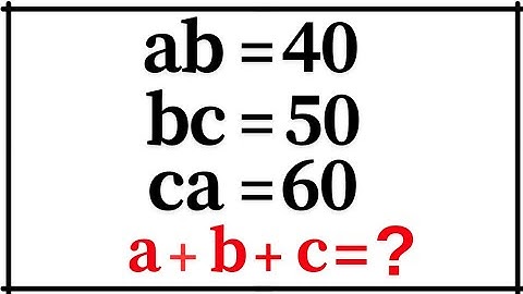 Math Olympiad Brain-Buster: ab=40, bc=50, ca=60 | Math Olympiad Level