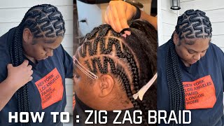 zig zag braids all over , how to talk through . detailed video