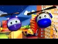 Tom The Tow Truck and Hector the Helicopter in Car City Cars & Trucks construction cartoon children