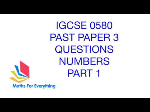 IGCSE MATHS 0580