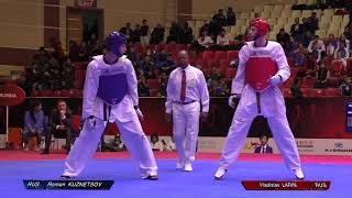 Roman Kuznetsov (RUS) vs Vladislav LARIN (RUS).Male 80+. World Taekwondo Final GrandPrix, Baku 2016