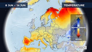 Monthly temperature forecast for Europe 4/6/2026