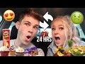 I Swapped DIETS with my BOYFRIEND for 24 HOURS...