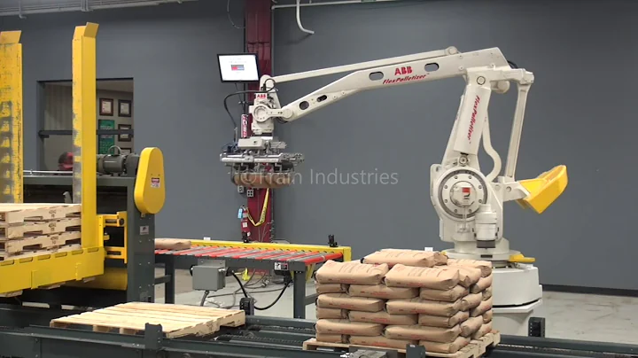 ABB Model 1RB640M97A 4 Axis Robotic Palletizer Demonstration
