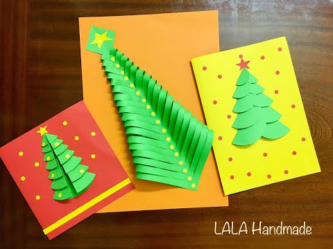 Cách Làm Thiệp Cây Thông Đơn Giản Bằng Giấy | How to make Christmas Tree Card paper craft - DIY | Foci