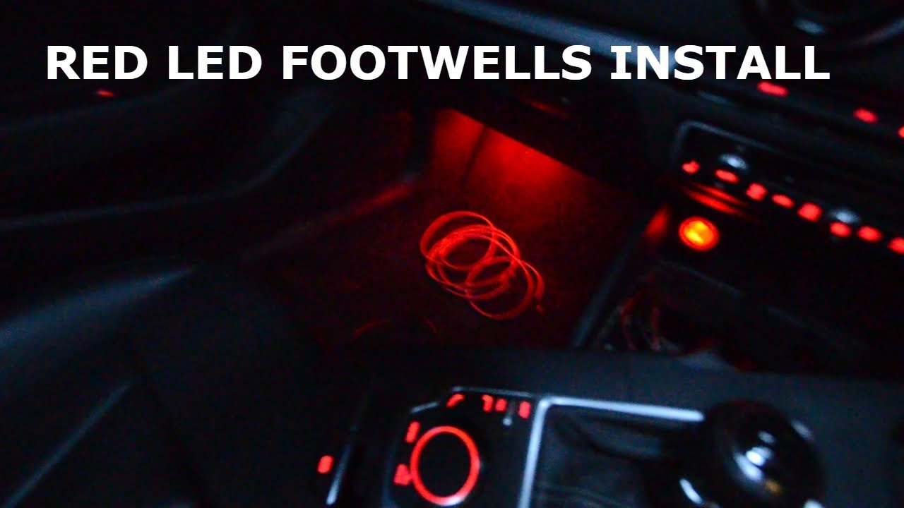 Red Led Footwell Lights Install Audi A3 8v