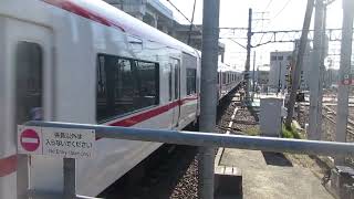 名鉄9100系+2200系快速特急新鵜沼ゆき　知立駅5番線入線