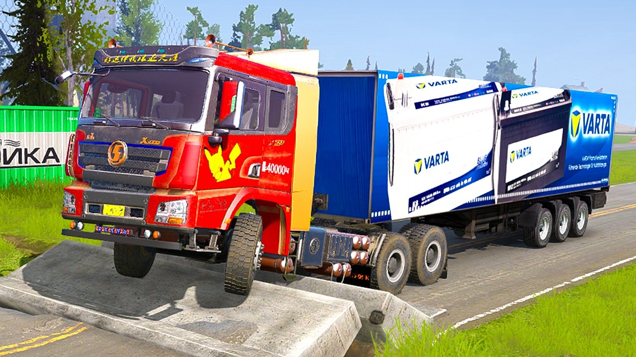 Big Truck vs Extreme Broken Road with Speed Bumps | Spintires: Mudrunner Gameplay P62