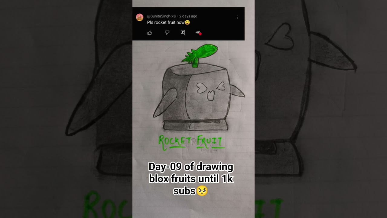Day-09 of drawing blox fruits until 1k subs 