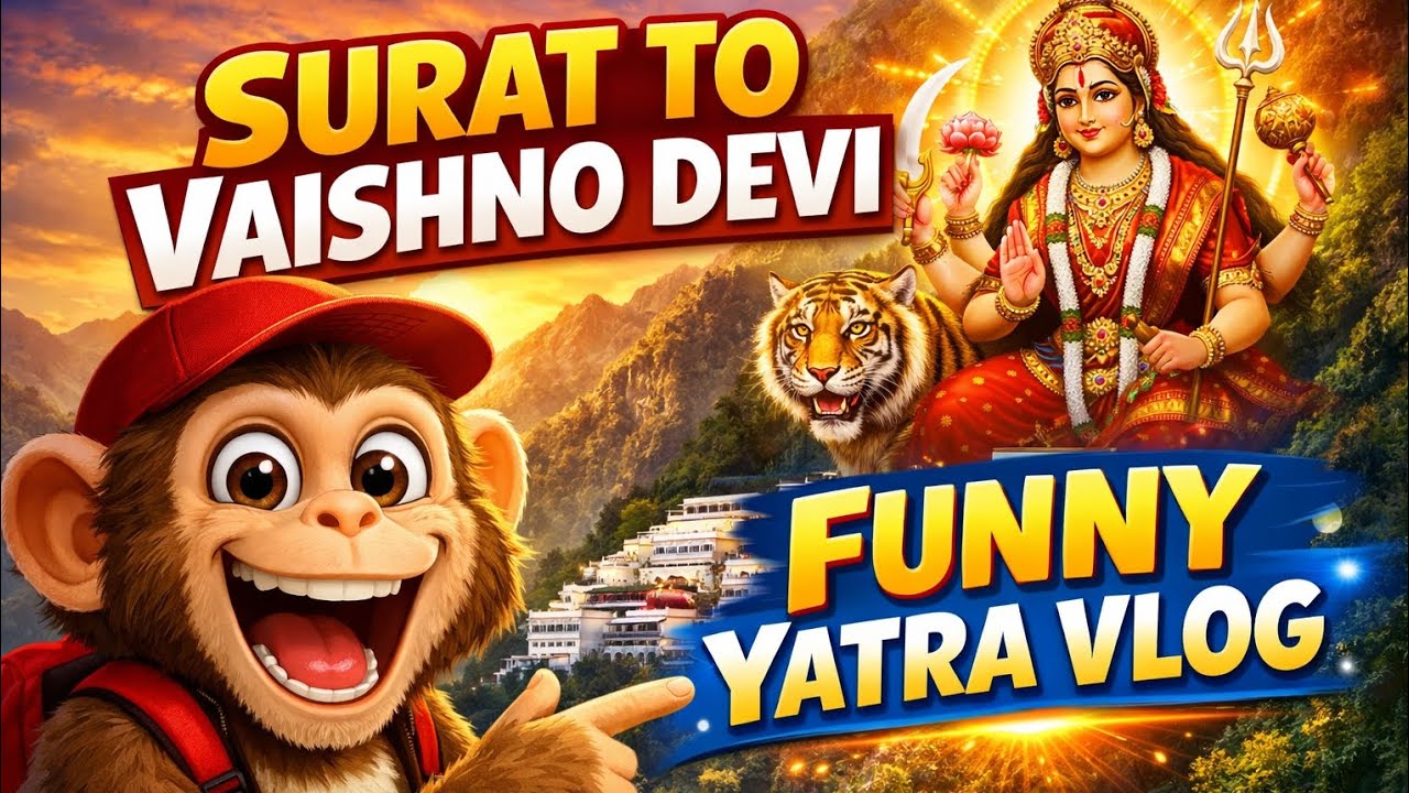 Monkey Vlogger Vaishno Devi Yatra 🐒🙏 | Surat to Katra Train Journey | Funny Travel Vlog