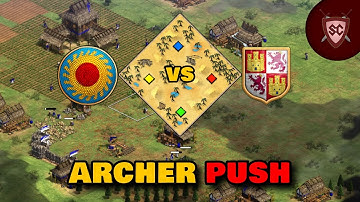AoE2 DE | Archers push | Vietnamese vs Spanish | Arabia | 1v1 Gameplay