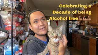 Celebrating a decade of being alcohol-free 💪🏽💪🏽💪🏽