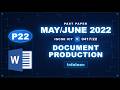 IGCSE ICT 0417 | Document Production | Paper 22 | May/June 2022