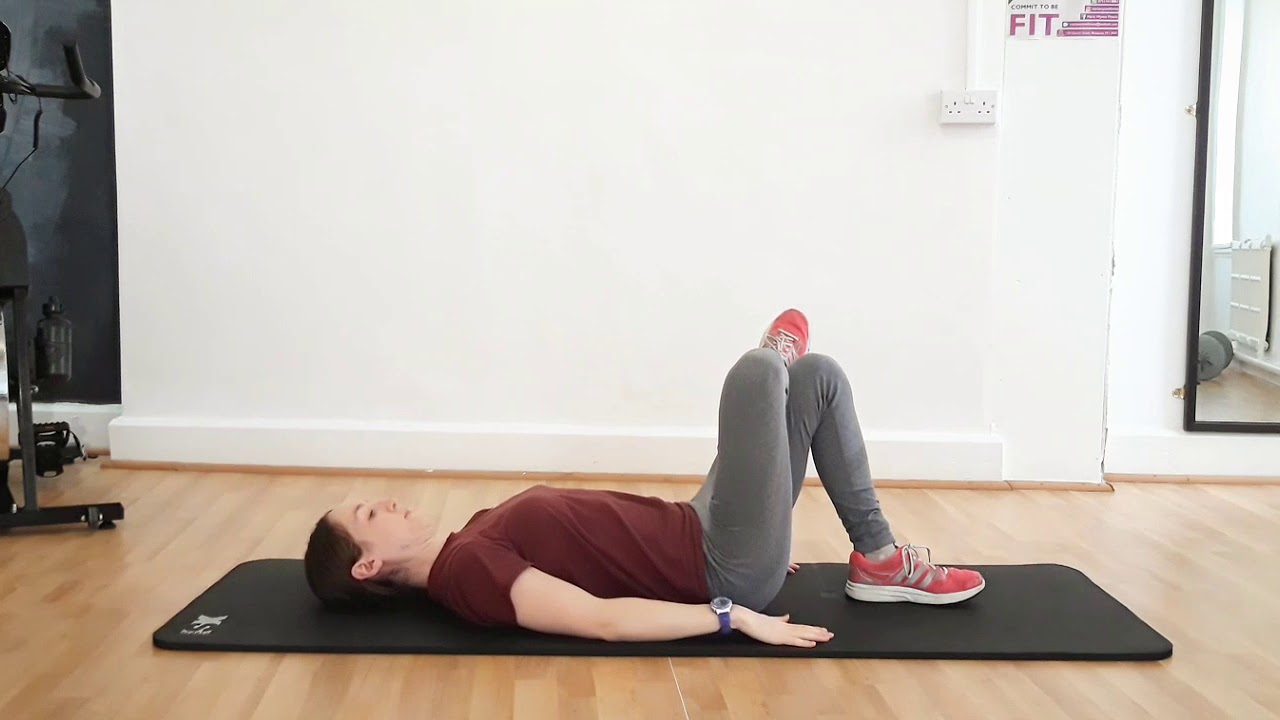 How to Do a lying glute/outer thigh stretch YouTube