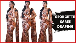 How to drape a georgette saree