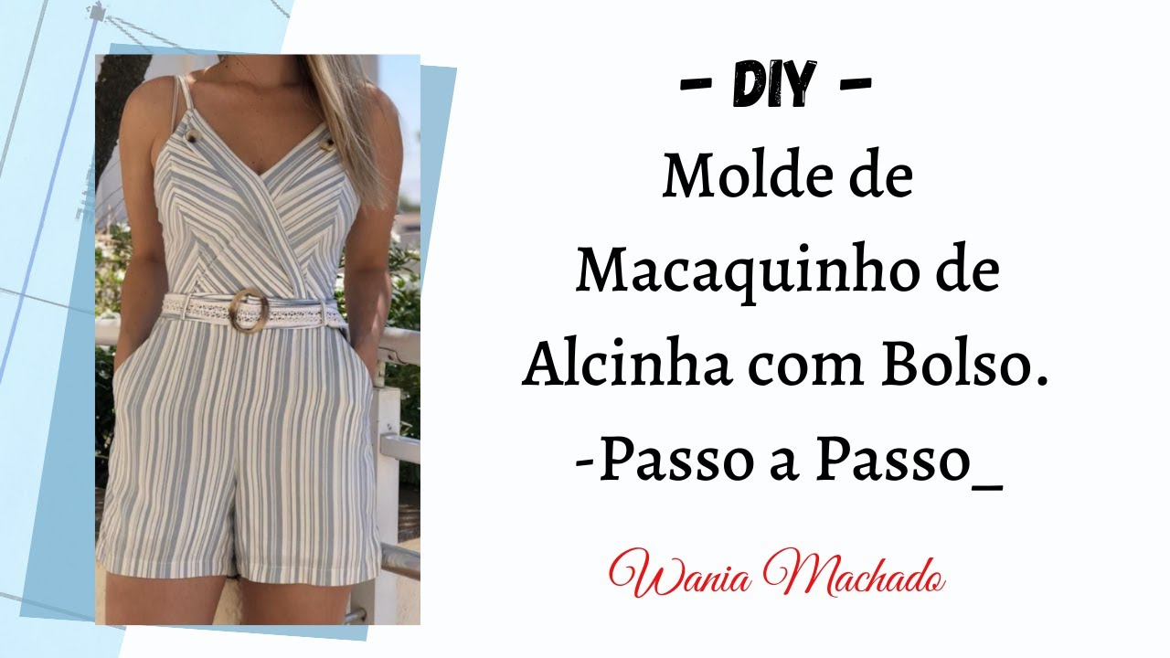 DIY – Molde de Macaquinho de Alcinha com Bolso – Passo a Passo
