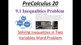 PC 20 9.1 Solving Inequalities in Two Variables Word Problem