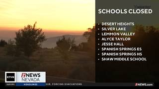 Eight Washoe County schools remained closed Tuesday as Bug Fire continues burning
