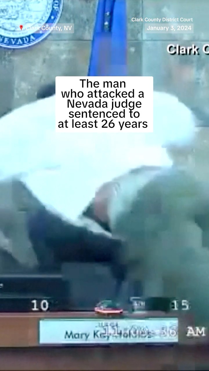 The man who attacked a Nevada judge sentenced to at least 26 years