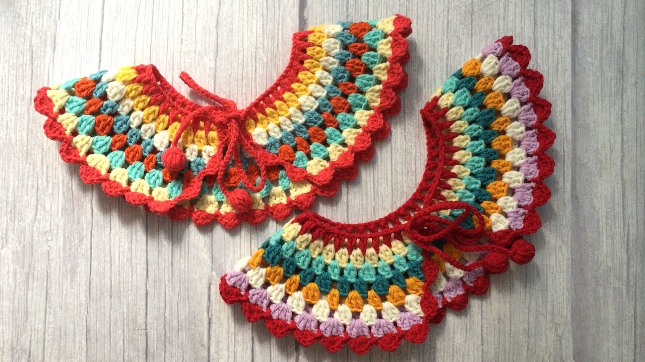 #68 Rainbow pet collar Colorful Dog Bandana Crochet Tutorial