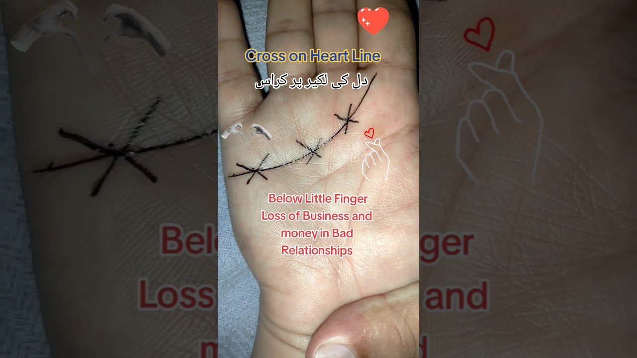 Cross on heart line دل کی لکیر پر کراس