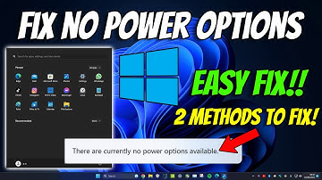 How To Fix There are Currently No Power Options Available (Windows Error Message)