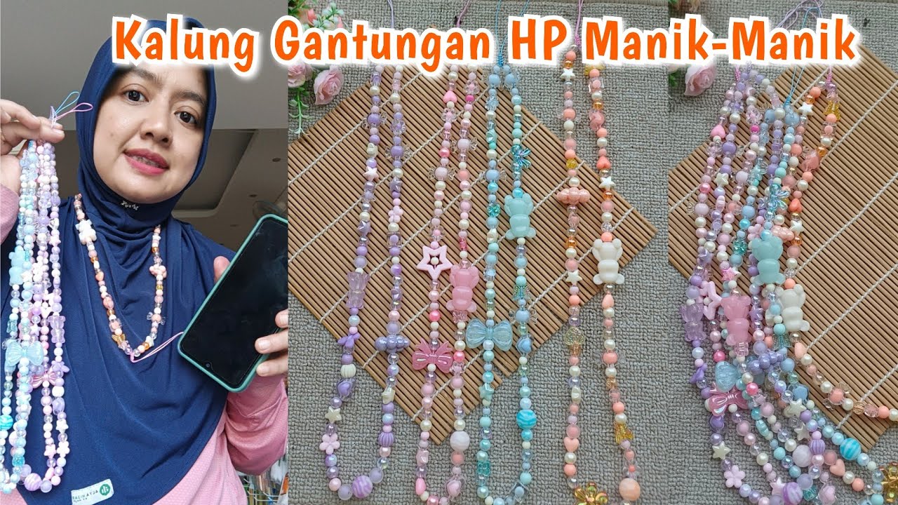 Kalung Gantungan HP Manik-Manik