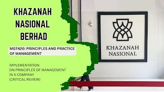 MGT420 - PRINCIPLES AND PRACTICE OF MANAGEMENT / group assignment 2