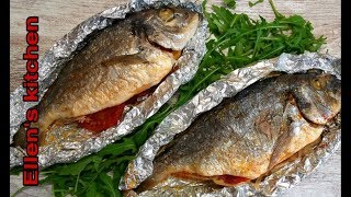 Как готовит Вкусную Рыбу в Фольге в духовке '' Delicious fish in the foil in the oven'' Как готовит Вкусную Рыбу в Фольге в духовке '' Delicious fish in the foil in the oven''