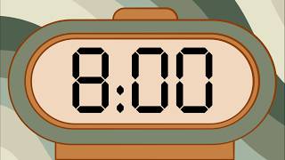 8 Minute Simple Finals Study Timer (No Music, Soft Synth Alarm at End) screenshot 1