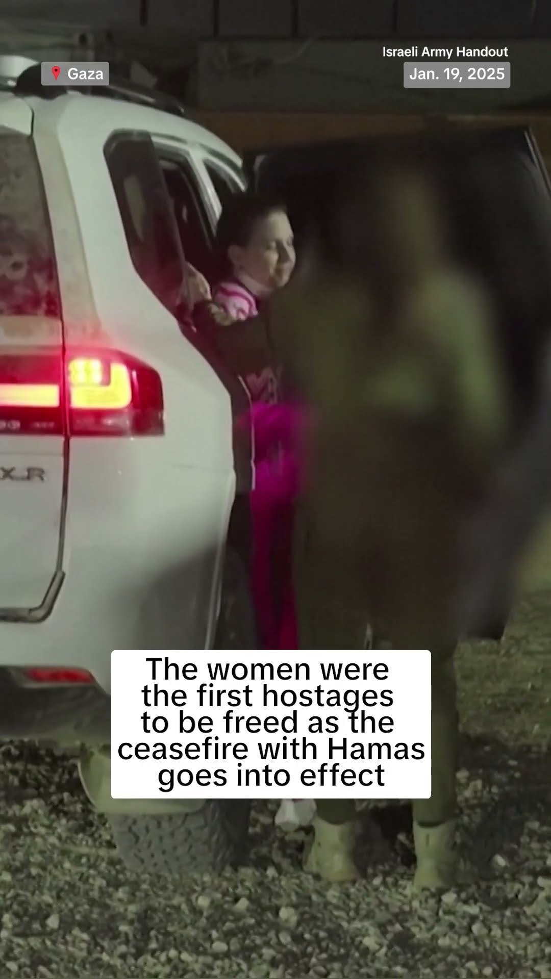 Video shows moment Hamas hands over female hostages to Red Cross