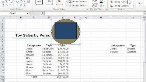 Excel 2010 Stack Drawing Objects
