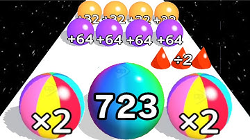 Multiballs Run 2048 - Number Math Game - All Levels 18 To 35 Gameplay Android iOS