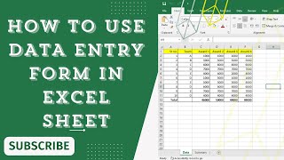 How To Use Data Entry Form In Excel Sheet