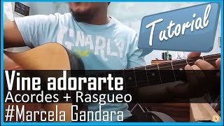 Video thumbnail of "Vine adorarte Tutorial con guitarra acustica |Marcela Gandara| Here I Am to Worship guitar lesson"