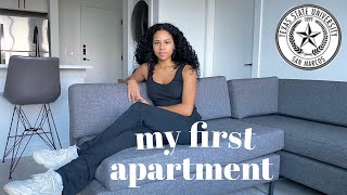 moving into my college apartment | texas state university