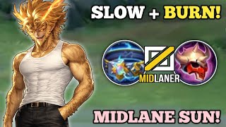 MIDLANE SUN, SLOW + BURN! (no cooldown!🙉) SUN BEST BUILD 2026 -MLBB screenshot 1