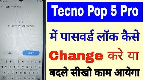 Tecno Pop 5 pro me password lock change kaise kare ya badle।change password lock in tecno pop 5 pro