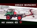 Unimog 411 fertig zum HEU wenden! Umbau Fahr KH4 auf Dreipunkt mit Resten eines Kuhn Schwaders