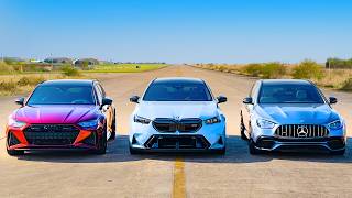DRAG RACE Estate Terkencang: BMW M5 v Audi RS6 v AMG E63S