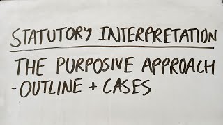 A-Level LAW (OCR) PAPER 2 - (SOL) PURPOSIVE APPROACH OF STATUTORY INTERPRETATION