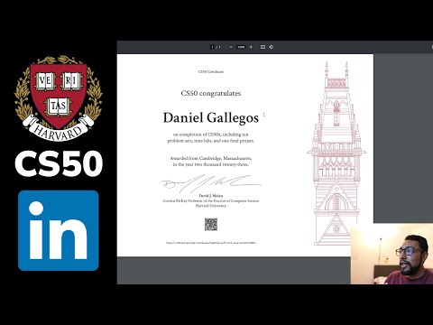 How to Add Your CS50 Certificate to LinkedIn
