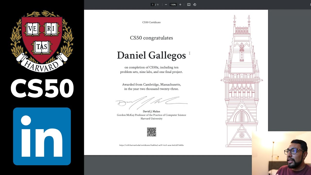 How To Add Your CS50 Certificate To LinkedIn YouTube