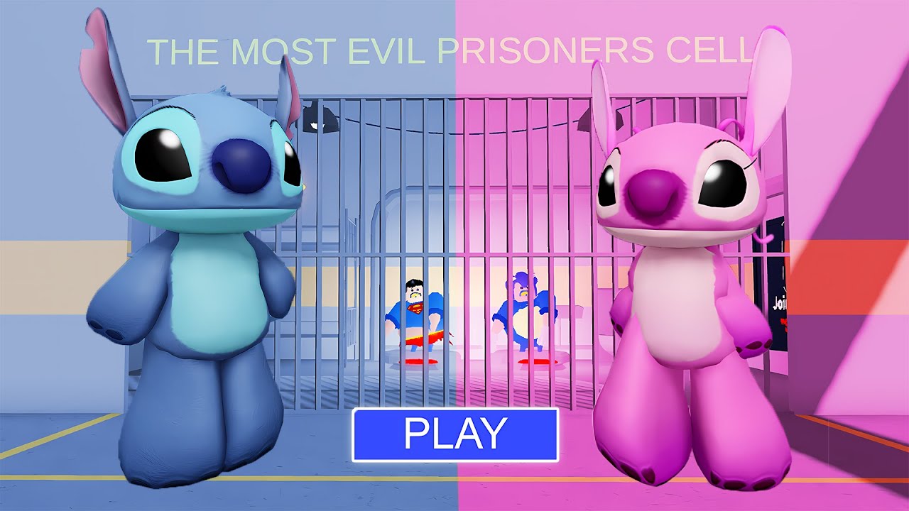 BLUE STITCH VS PINK STITCH PRISON RUN! Roblox Full Gameplay 