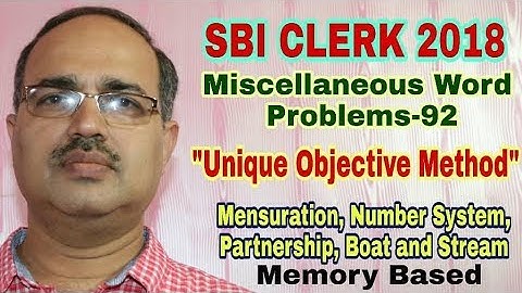 SBI CLERK | Memory Based Word Problems-92 (Miscellaneous Questions) (2016)
