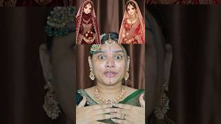 Muslim Bride vs. Hindu Bride Makeup Challenge 😱||#shorts #funny #makeup #thecheapmakeup