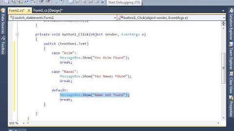 C# Tutorial for beginners - Switch statements