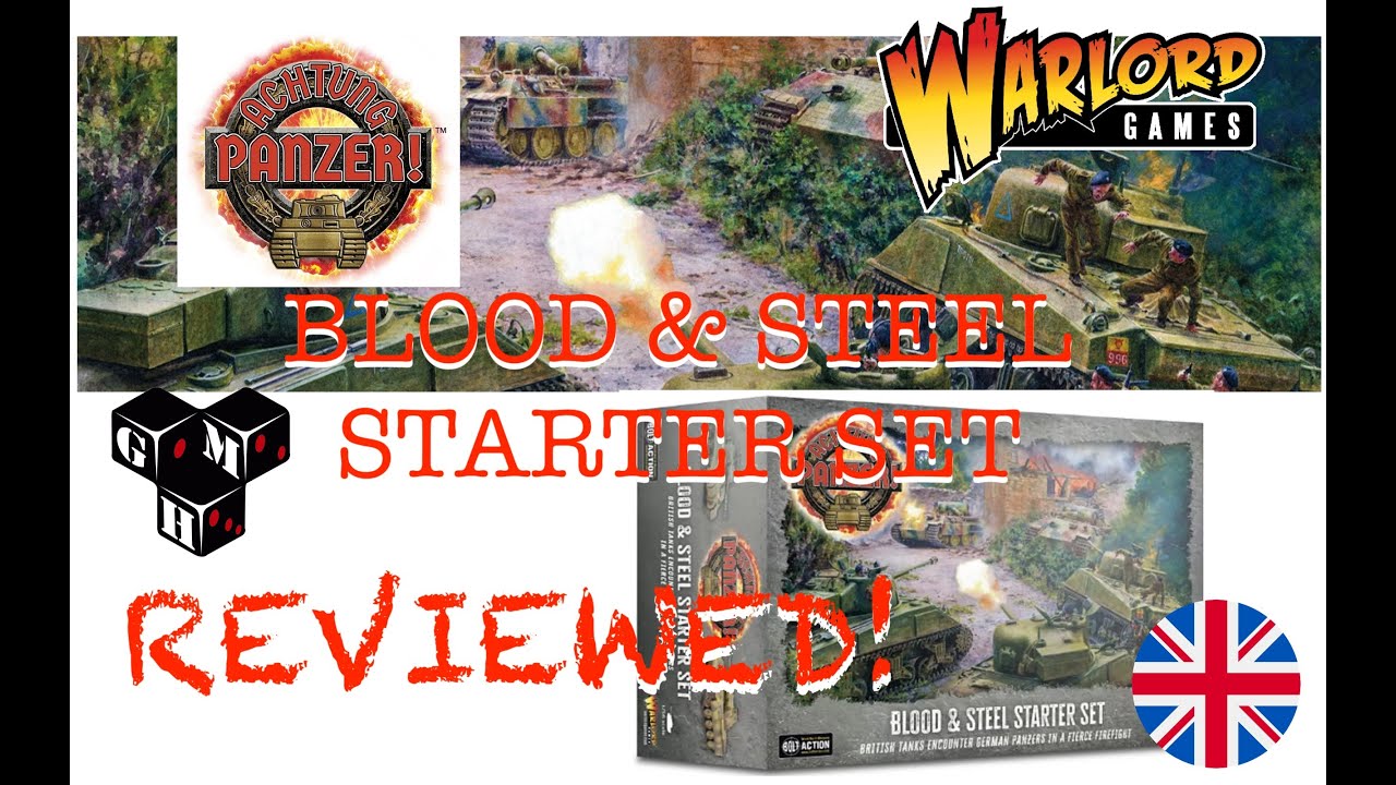 Warlord Games Achtung Panzer! – Kit De Démarrage Blood & Steel – 5 Chars 1/56 – Panthers Et Shermans – Règle 108 Pages – Dès 14 Ans