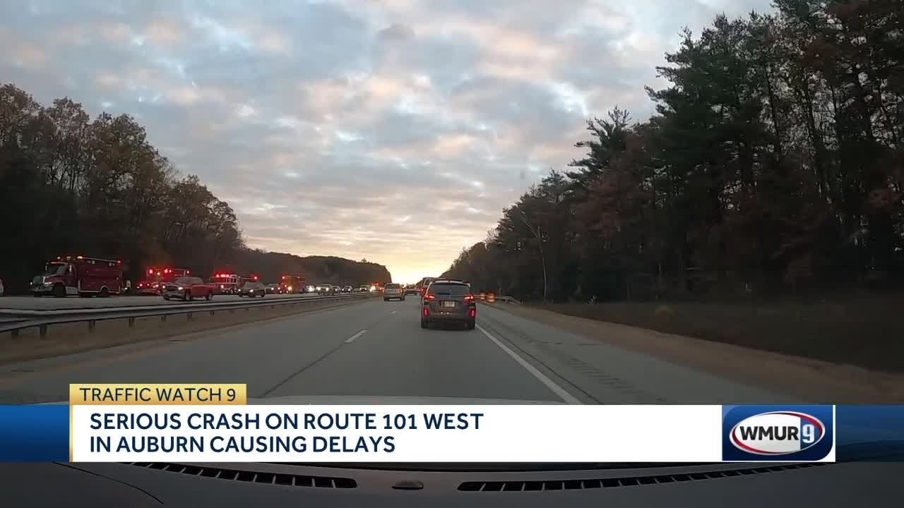 Serious crash on Route 101 West in Auburn causing delays - YouTube